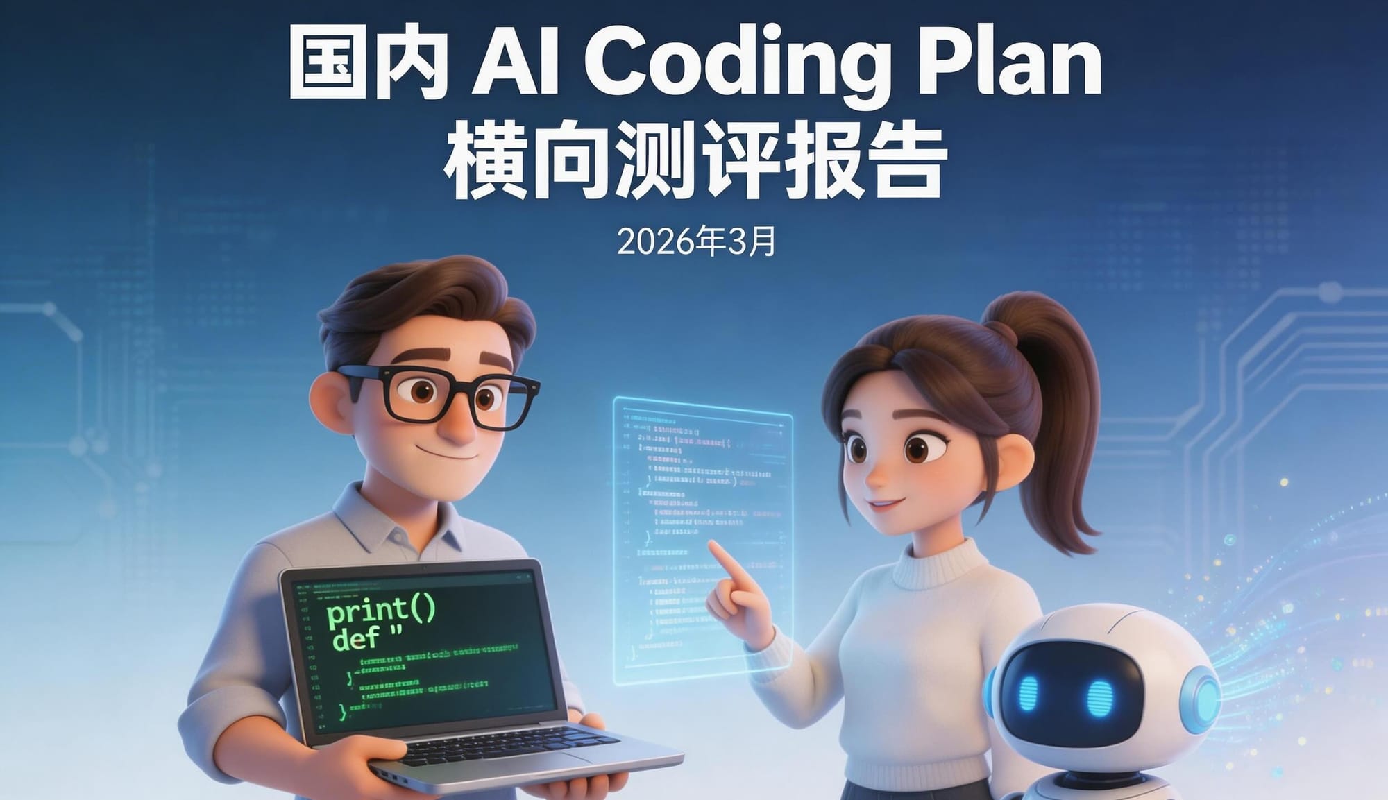 国内 AI Coding Plan 横向测评报告（2026年3月）